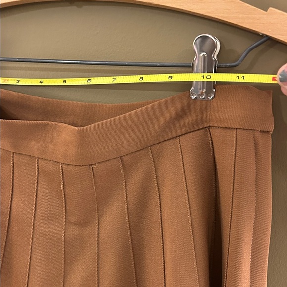 Saks Fifth Avenue Tan A-Line Pleated Skirt - Picture 6 of 6